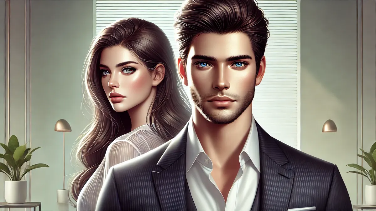 Review After The Love Had Dead and Gone, You’d Never See Me Again Novel a man and woman in a contemporary setting. The man, positioned in the front, has short dark hair, sharp facial features, and a calm expression. The woman stands slightly behind him, with long flowing hair, glowing skin, and warm, expressive eyes. Both are dressed in modern, elegant attire, set against a minimalist gradient background.